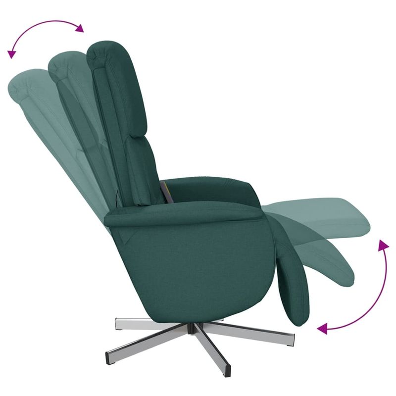 Ingrijire personala si Cosmetice - Sanatate si wellness - Articole wellness - Fotolii de masaj - Fotoliu masaj rabatabil cu suport picioare verde inchis textil - Infinity.ro