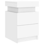 Casa si Gradina - Mobilier - Comode si corpuri - Noptiere - Noptiere cu lumini LED, 2 buc., alb, 35x39x55 cm - Infinity.ro