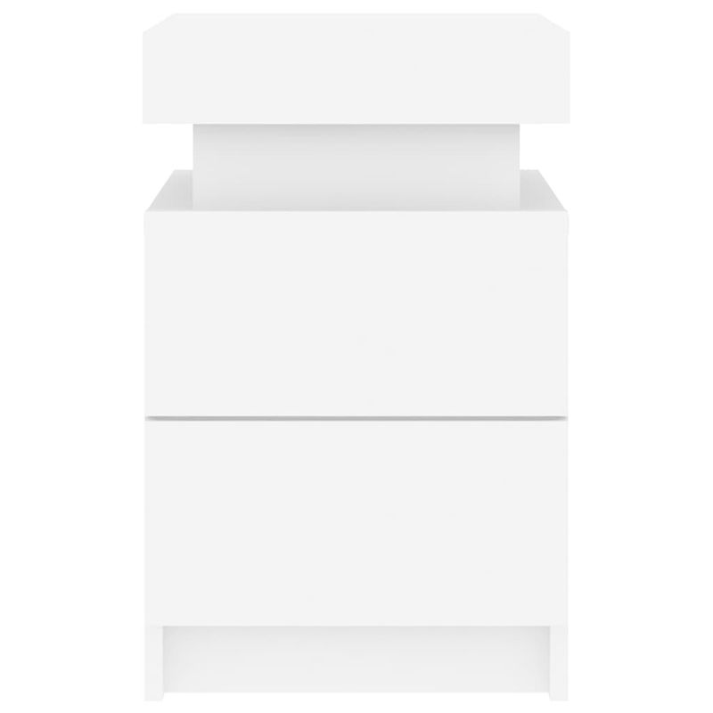 Casa si Gradina - Mobilier - Comode si corpuri - Noptiere - Noptiere cu lumini LED, 2 buc., alb, 35x39x55 cm - Infinity.ro