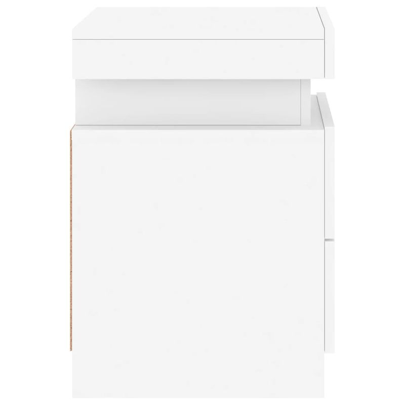 Casa si Gradina - Mobilier - Comode si corpuri - Noptiere - Noptiere cu lumini LED, 2 buc., alb, 35x39x55 cm - Infinity.ro