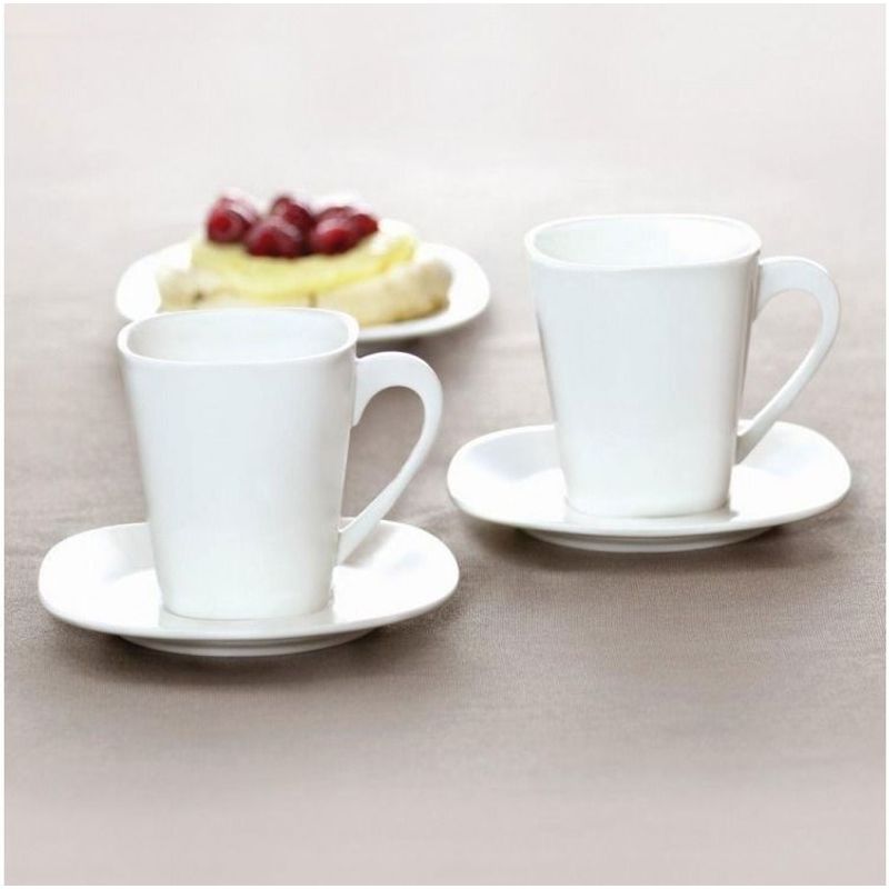 Casa si Gradina - Bucatarie si vesela - Cani si pahare - Cani si cesti - Farfurioara suport ceasca 14 x 14 cm, portelan, AMBITION Kubiko/Fala - Infinity.ro