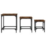 Casa si Gradina - Mobilier - Mese si birouri - Masute de cafea - Masute suprapuse de cafea 3 buc, stejar fumuriu, lemn prelucrat - Infinity.ro
