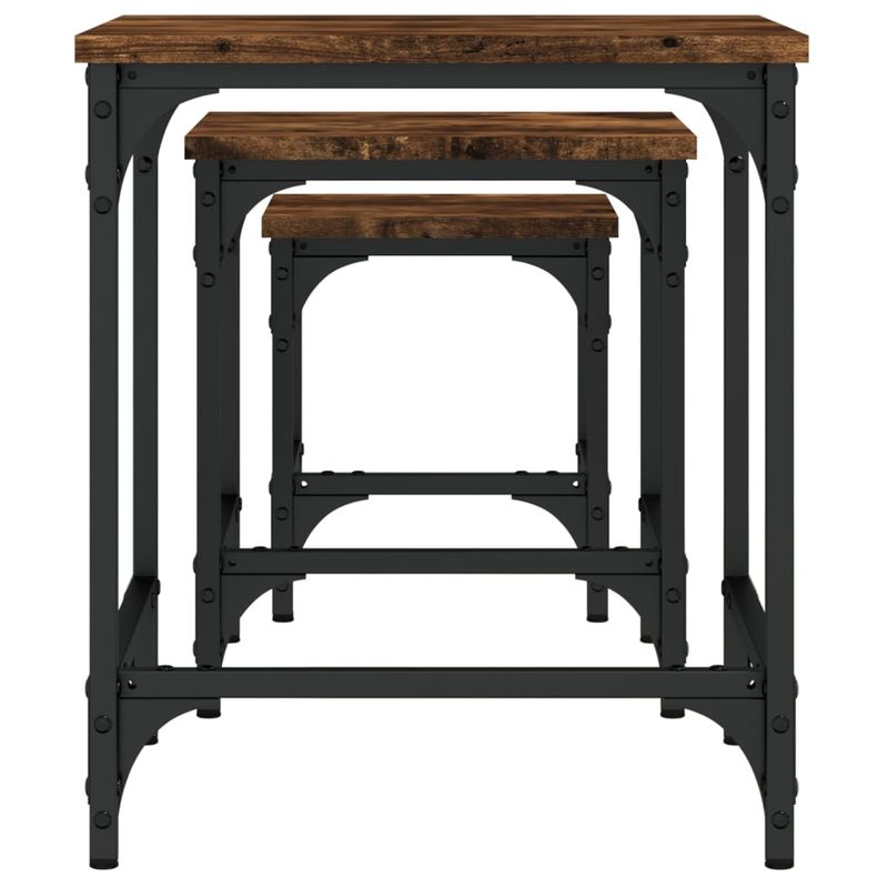 Casa si Gradina - Mobilier - Mese si birouri - Masute de cafea - Masute suprapuse de cafea 3 buc, stejar fumuriu, lemn prelucrat - Infinity.ro