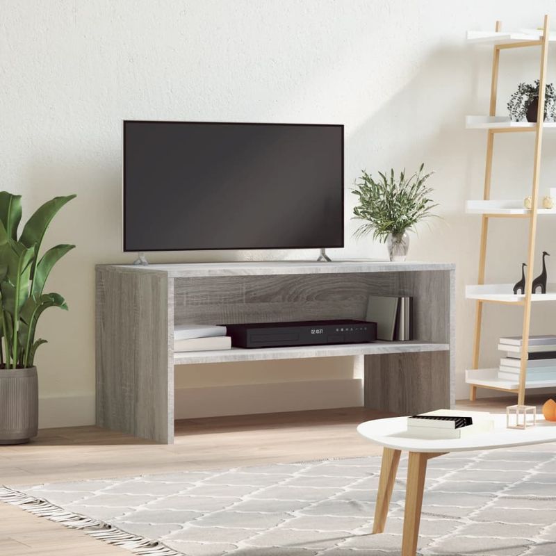 Casa si Gradina - Mobilier - Comode si corpuri - Comode - Comoda TV, gri sonoma, 80x40x40 cm, lemn prelucrat - Infinity.ro