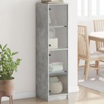 Casa si Gradina - Mobilier - Comode si corpuri - Comode - Dulap cu usi din sticla, gri beton, 35x37x142 cm - Infinity.ro