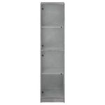 Casa si Gradina - Mobilier - Comode si corpuri - Comode - Dulap cu usi din sticla, gri beton, 35x37x142 cm - Infinity.ro