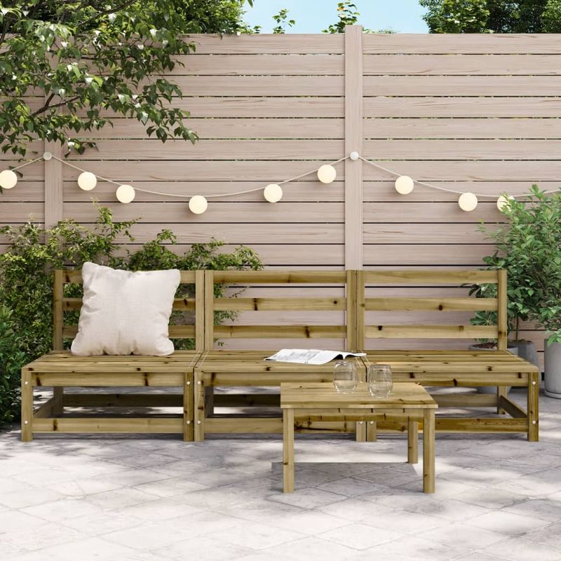 Casa si Gradina - Gradina si terasa - Mobilier exterior - Canapele si fotolii gradina - Canapele gradina fara cotiere 3 buc. 70x70x67cm lemn pin tratat - Infinity.ro