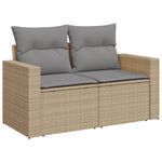 Casa si Gradina - Gradina si terasa - Mobilier exterior - Canapele si fotolii gradina - Canapea de gradina cu perne, 2 locuri, bej, poliratan - Infinity.ro