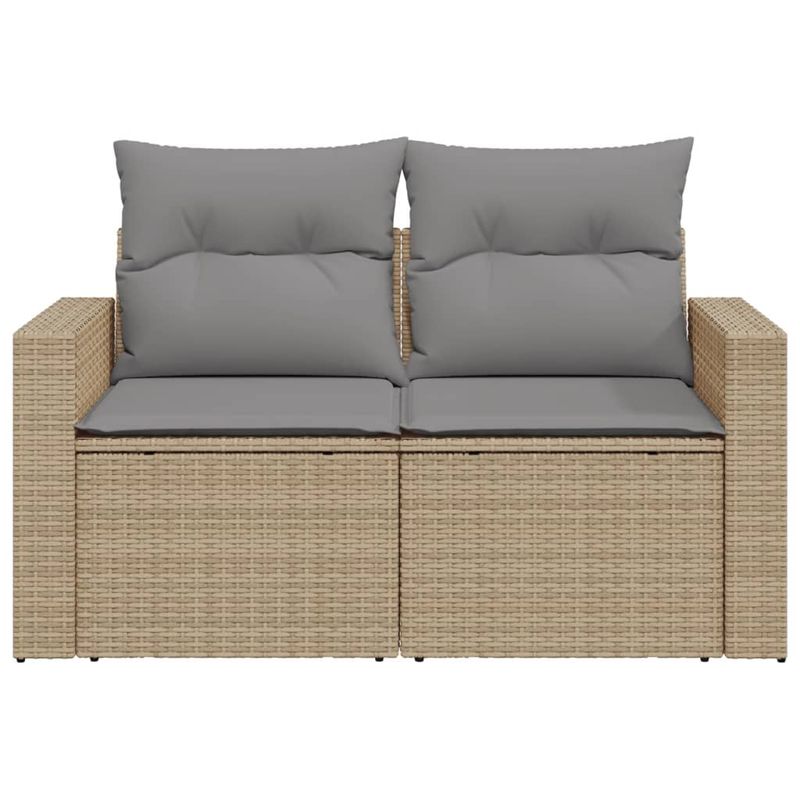 Casa si Gradina - Gradina si terasa - Mobilier exterior - Canapele si fotolii gradina - Canapea de gradina cu perne, 2 locuri, bej, poliratan - Infinity.ro
