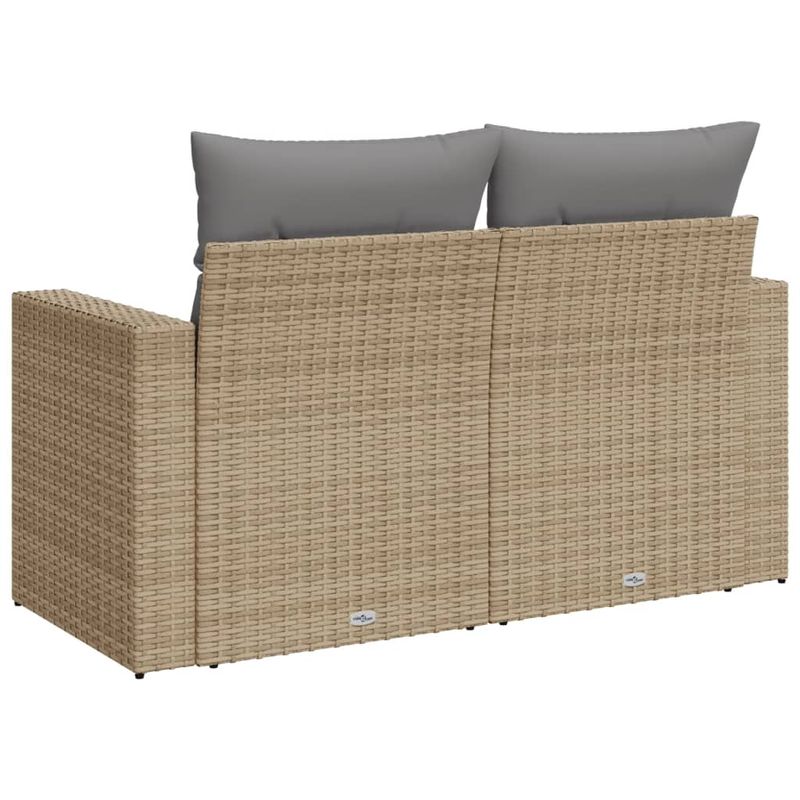 Casa si Gradina - Gradina si terasa - Mobilier exterior - Canapele si fotolii gradina - Canapea de gradina cu perne, 2 locuri, bej, poliratan - Infinity.ro