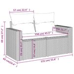 Casa si Gradina - Gradina si terasa - Mobilier exterior - Canapele si fotolii gradina - Canapea de gradina cu perne, 2 locuri, bej, poliratan - Infinity.ro