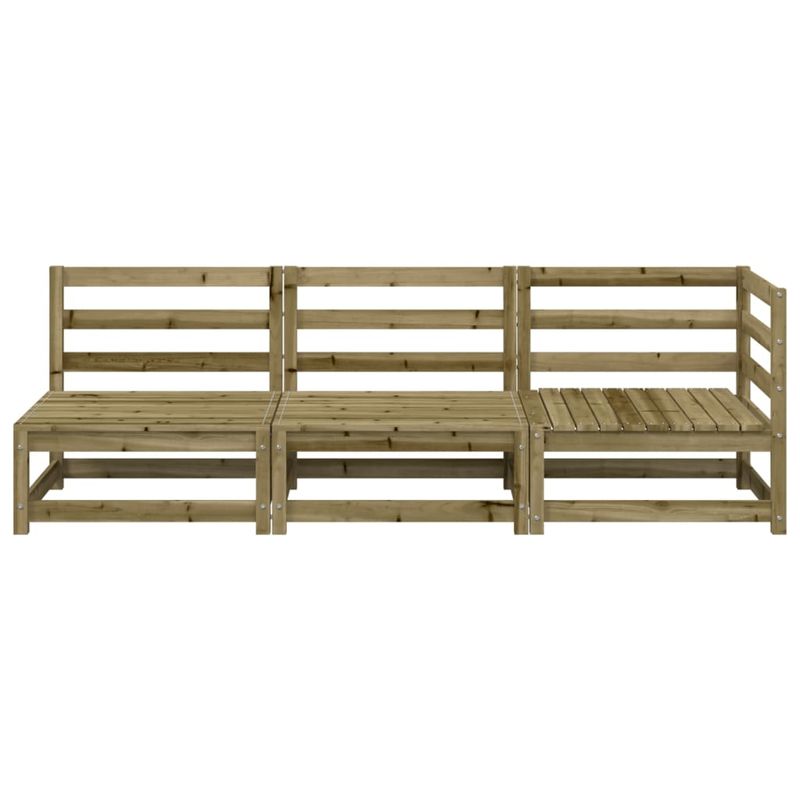 Casa si Gradina - Gradina si terasa - Mobilier exterior - Canapele si fotolii gradina - Canapea de gradina cu 3 locuri, lemn de pin tratat, model colț + 2x scaun - Infinity.ro
