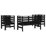 Casa si Gradina - Gradina si terasa - Mobilier exterior - Seturi mobila gradina - Set mobilier de gradina, 3 piese, negru, lemn masiv pin - Infinity.ro