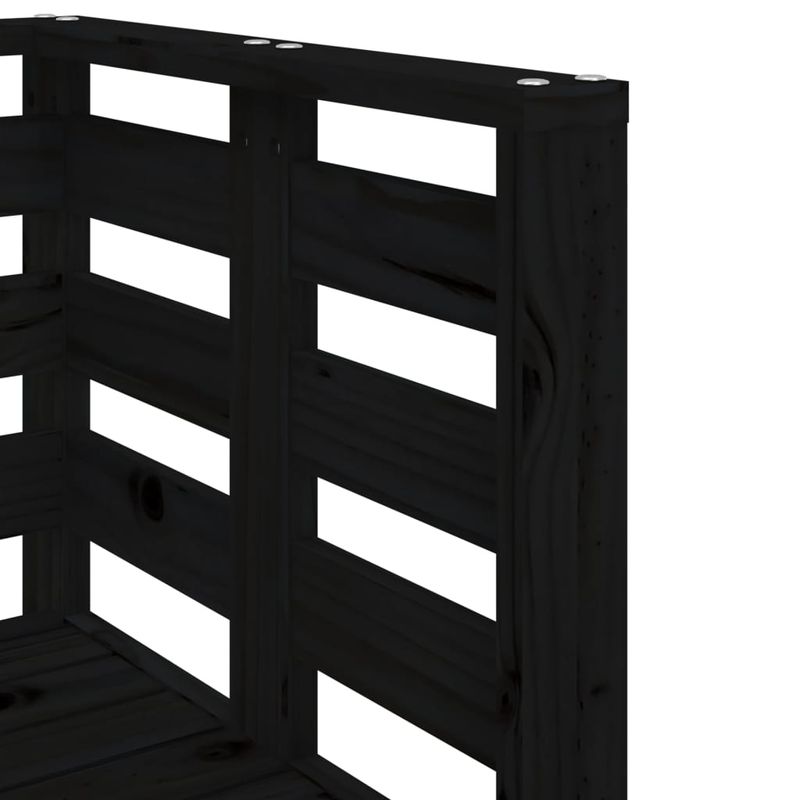 Casa si Gradina - Gradina si terasa - Mobilier exterior - Seturi mobila gradina - Set mobilier de gradina, 3 piese, negru, lemn masiv pin - Infinity.ro