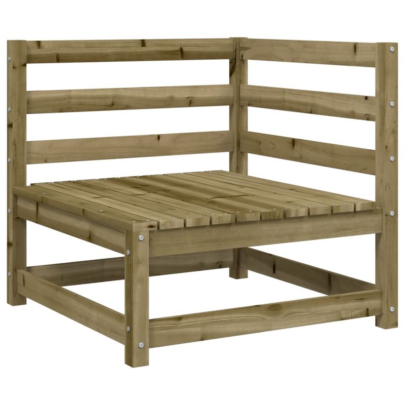 Casa si Gradina - Gradina si terasa - Mobilier exterior - Canapele si fotolii gradina - Canapea de gradina cu 3 locuri, lemn de pin tratat, model colț + 2x scaun - Infinity.ro
