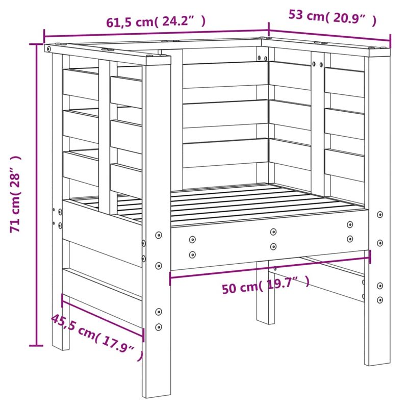 Casa si Gradina - Gradina si terasa - Mobilier exterior - Seturi mobila gradina - Set mobilier de gradina, 3 piese, negru, lemn masiv pin - Infinity.ro