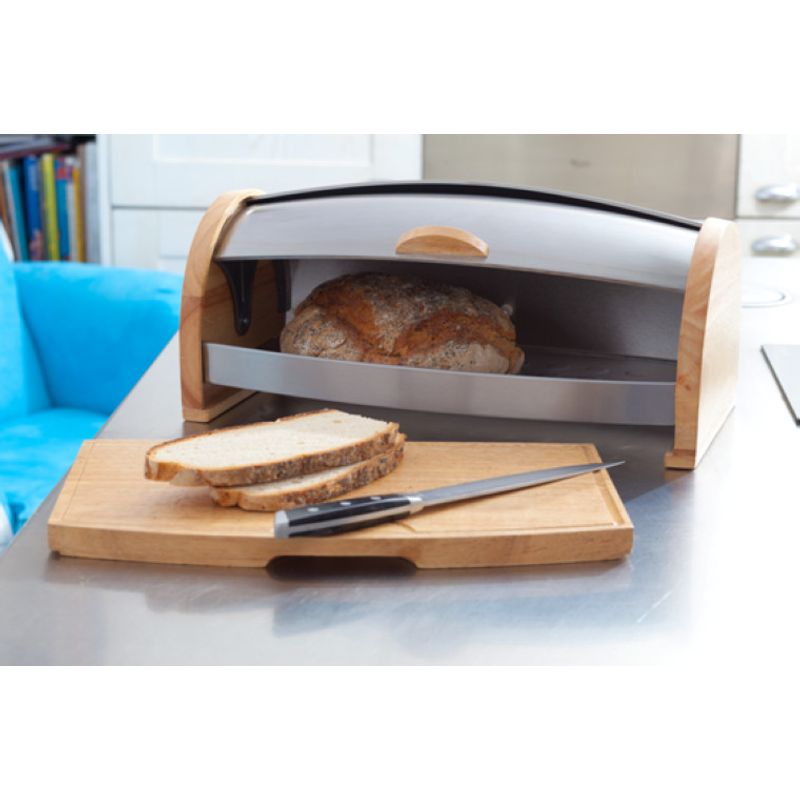 Casa si Gradina - Bucatarie si vesela - Organizare si depozitare bucatarie - Cutii alimentare - Cutie depozitare paine cu tocator din lemn, AMBITION Oskar - Infinity.ro