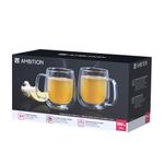 Casa si Gradina - Bucatarie si vesela - Cani si pahare - Cani si cesti - Set 2 cani 250 ml, sticla termorezistenta, 7.5 cm, AMBITION Mia - Infinity.ro