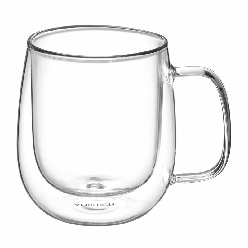 Casa si Gradina - Bucatarie si vesela - Cani si pahare - Cani si cesti - Set 2 cani 250 ml, sticla termorezistenta, 7.5 cm, AMBITION Mia - Infinity.ro