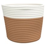 Casa si Gradina - Mobilier - Organizare si depozitare - Cutii depozitare - Cosuri de depozitare 2 buc. maro și alb diametru 24x18 cm bumbac - Infinity.ro