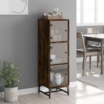 Casa si Gradina - Mobilier - Comode si corpuri - Comode - Dulap cu usi din sticla, stejar fumuriu, 35x37x120 cm - Infinity.ro