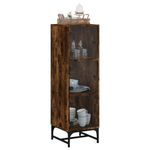 Casa si Gradina - Mobilier - Comode si corpuri - Comode - Dulap cu usi din sticla, stejar fumuriu, 35x37x120 cm - Infinity.ro