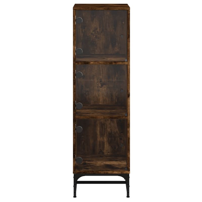 Casa si Gradina - Mobilier - Comode si corpuri - Comode - Dulap cu usi din sticla, stejar fumuriu, 35x37x120 cm - Infinity.ro