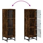 Casa si Gradina - Mobilier - Comode si corpuri - Comode - Dulap cu usi din sticla, stejar fumuriu, 35x37x120 cm - Infinity.ro