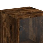 Casa si Gradina - Mobilier - Comode si corpuri - Comode - Dulap cu usi din sticla, stejar fumuriu, 35x37x120 cm - Infinity.ro