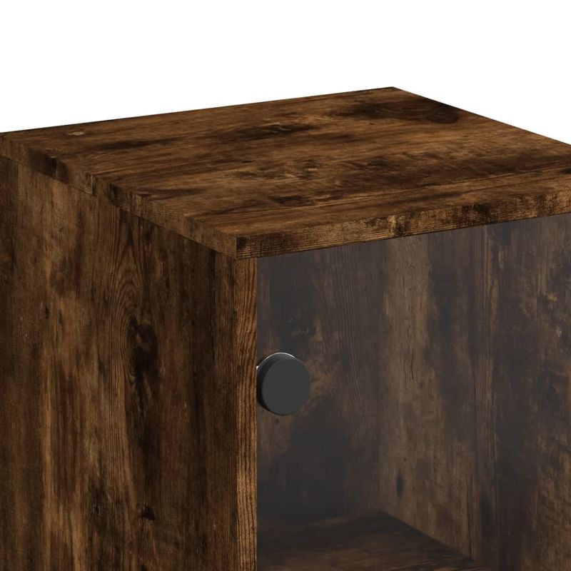 Casa si Gradina - Mobilier - Comode si corpuri - Comode - Dulap cu usi din sticla, stejar fumuriu, 35x37x120 cm - Infinity.ro
