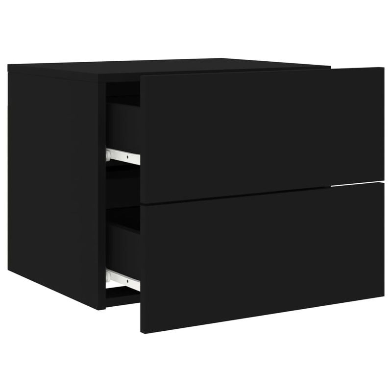 Casa si Gradina - Mobilier - Comode si corpuri - Noptiere - Noptiera montata pe perete cu lumini LED, negru - Infinity.ro