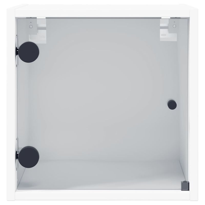 Casa si Gradina - Mobilier - Comode si corpuri - Noptiere - Noptiere cu usi din sticla, 2 buc., alb, 35x37x35 cm - Infinity.ro