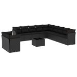 Casa si Gradina - Gradina si terasa - Mobilier exterior - Seturi mobila gradina - Set canapele de gradina, 12 piese, cu perne, negru, poliratan - Infinity.ro