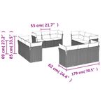 Casa si Gradina - Gradina si terasa - Mobilier exterior - Seturi mobila gradina - Set canapele de gradina cu perne, 12 piese, bej, poliratan - Infinity.ro
