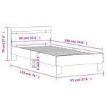 Casa si Gradina - Mobilier - Paturi si accesorii - Paturi - Cadru de pat cu tablie stejar sonoma 90x190 cm lemn prelucrat - Infinity.ro