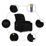 Ingrijire personala si Cosmetice - Sanatate si wellness - Articole wellness - Fotolii de masaj - Fotoliu electric de masaj rabatabil cu ridicare, negru, textil - Infinity.ro