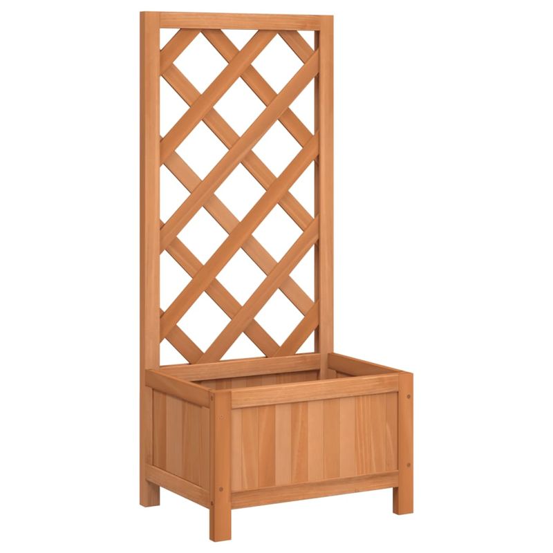 Casa si Gradina - Gradinarit si plante - Plante si ghivece - Ghivece si suporturi - Jardiniera cu spalier, maro, lemn masiv de brad - Infinity.ro