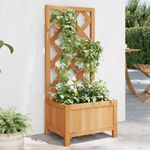 Casa si Gradina - Gradinarit si plante - Plante si ghivece - Ghivece si suporturi - Jardiniera cu spalier, maro, lemn masiv de brad - Infinity.ro