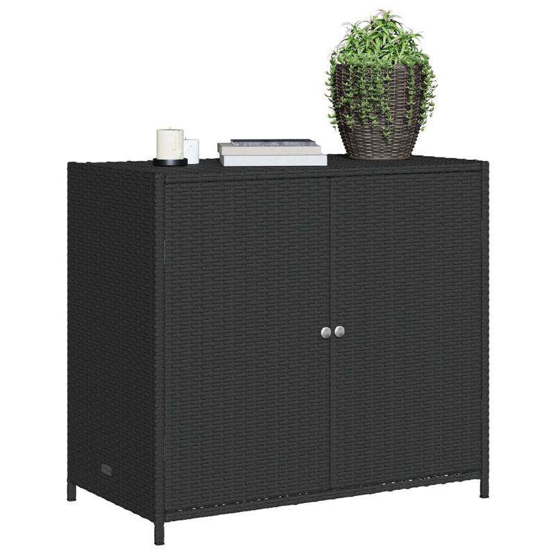 Casa si Gradina - Gradina si terasa - Mobilier exterior - Dulapuri si lazi depozitare exterior - Dulap depozitare de gradina, negru, 83x45x76 cm, poliratan - Infinity.ro