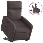 Casa si Gradina - Mobilier - Scaune si fotolii - Fotolii - Fotoliu rabatabil cu ridicare pe verticala, maro inchis, textil - Infinity.ro