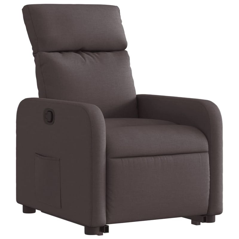 Casa si Gradina - Mobilier - Scaune si fotolii - Fotolii - Fotoliu rabatabil cu ridicare pe verticala, maro inchis, textil - Infinity.ro