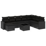 Casa si Gradina - Gradina si terasa - Mobilier exterior - Canapele si fotolii gradina - Set mobilier de gradina cu perne, 9 piese, negru, poliratan - Infinity.ro