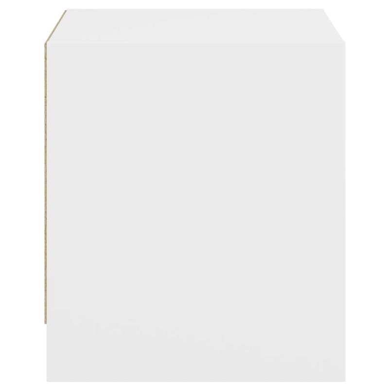 Casa si Gradina - Mobilier - Comode si corpuri - Noptiere - Noptiere cu usi din sticla, 2 buc., alb, 35x37x42 cm - Infinity.ro