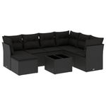 Casa si Gradina - Gradina si terasa - Mobilier exterior - Seturi mobila gradina - Set mobilier de gradina cu perne, 8 piese, negru, poliratan - Infinity.ro