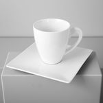 Casa si Gradina - Bucatarie si vesela - Cani si pahare - Cani si cesti - Farfurioara suport ceasca 14 x 14 cm, portelan, AMBITION Porto - Infinity.ro