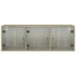 Casa si Gradina - Mobilier - Dulapuri si sifoniere - Dulapuri - Dulap de perete cu usi din sticla, stejar sonoma, 102x37x35 cm - Infinity.ro