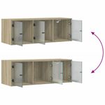 Casa si Gradina - Mobilier - Dulapuri si sifoniere - Dulapuri - Dulap de perete cu usi din sticla, stejar sonoma, 102x37x35 cm - Infinity.ro