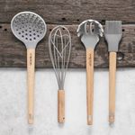 Casa si Gradina - Bucatarie si vesela - Ustensile bucatarie - Pensule, spatule si teluri bucatarie - Tel silicon cu maner din bambus, AMBITION Nordic - Infinity.ro