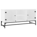 Casa si Gradina - Mobilier - Comode si corpuri - Comode - Comoda TV cu usi din sticla, alb, 102x37x50 cm - Infinity.ro