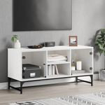 Casa si Gradina - Mobilier - Comode si corpuri - Comode - Comoda TV cu usi din sticla, alb, 102x37x50 cm - Infinity.ro
